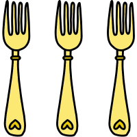 3 yellow forks